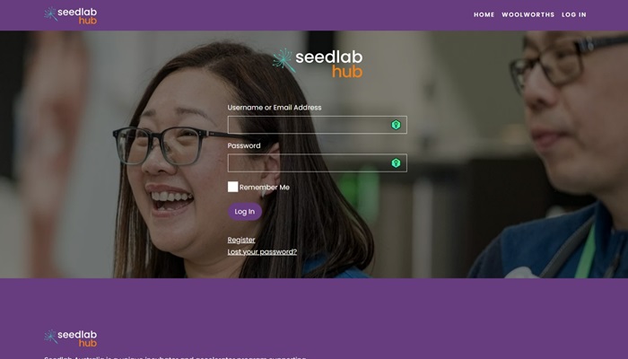 The Seedlab Hub login page